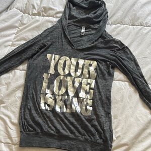 Sade Concert Gray Hoodie with Silver Text